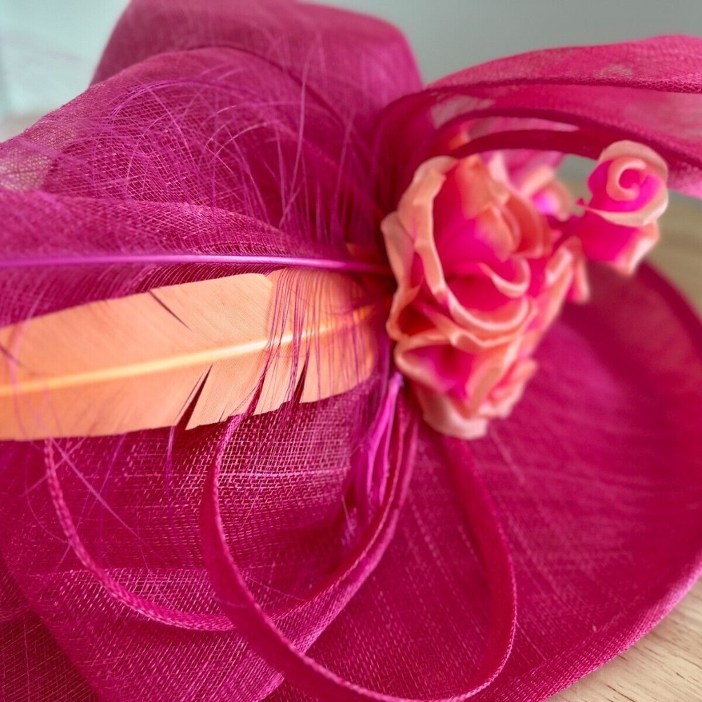 Gorgeous KY Derby Designer Hat, Fushcia/Pink, One of a Kind Large  - Giovannio